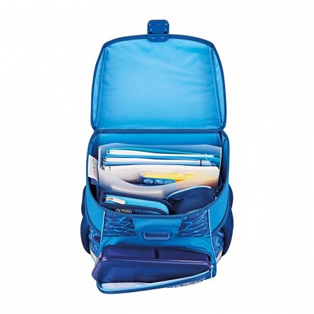 Ghiozdan echipat Herlitz Loop Plus, 37 x 31 x 22 cm, Blue Shark