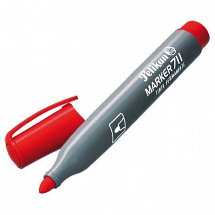 Marker permanent Pelikan 711, varf rotund, rosu