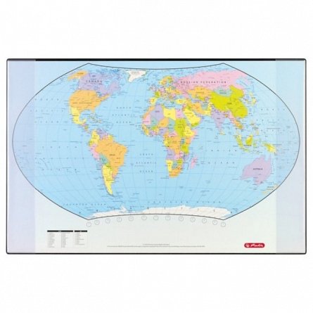 Mapa pentru birou, 70 x 45cm, Herlitz, Harta lumii