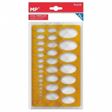 Sablon figuri geometrice ovale, 21 cm, plastic, MP PL013, blister