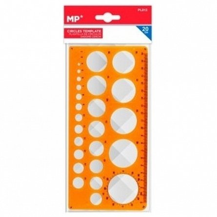 Sablon figuri geometrice cercuri, 20 cm, plastic, MP PL012, blister