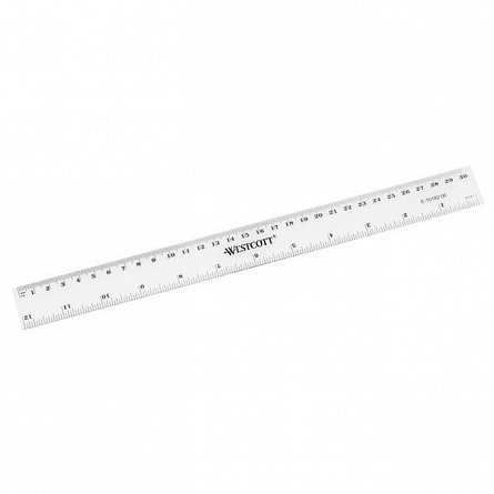 Rigla 30 cm, plastic transparent, Westcott