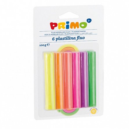 Plastilina Primo, set 6 culori, 110 g, fluorescenta
