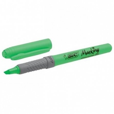 Textmarker BIC Highlighter Grip, varf tesit, 1-4 mm, verde
