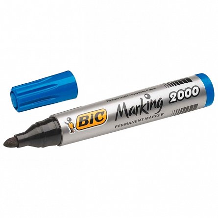 Marker permanent BIC 2000, vf rotund 1.7mm albastru