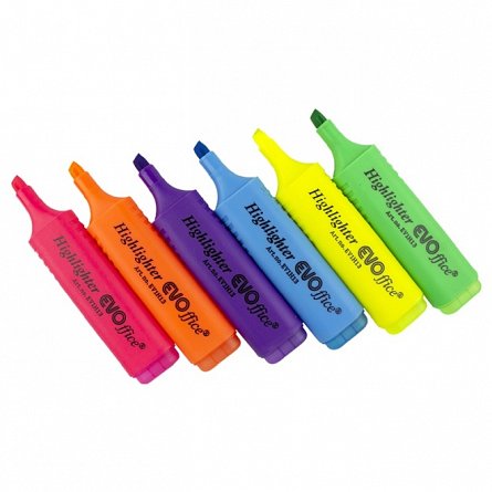 Textmarker EVOffice, set 6 culori, 1-5 mm