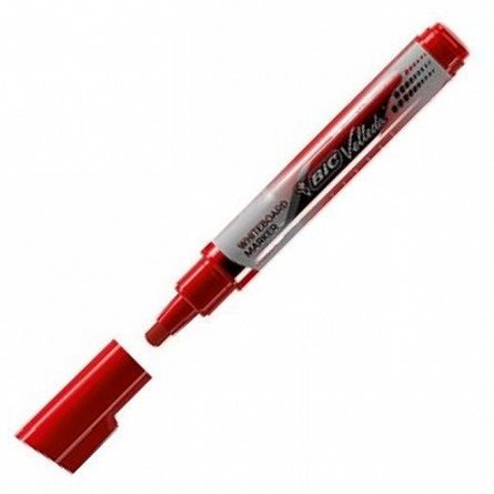 Marker pt tabla BIC Velleda, cu cerneala, vf rotund 2.3 mm, rosu