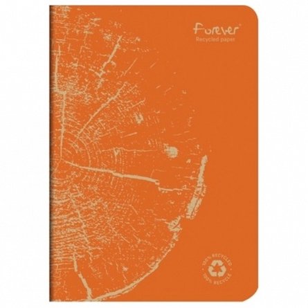 Caiet A5 Forever Clairefontaine, 48f dictando, hartie reciclata, portocaliu
