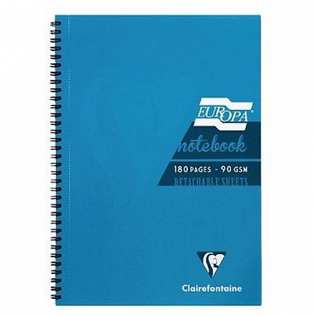 Caiet cu spira A5 EuropaGlossy Clairefontaine 90f detas dictando turcoaz