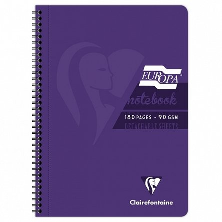 Caiet cu spira A4 EuropaGlossy Clairefontaine 90f detas dictando mov