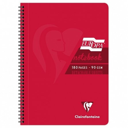 Caiet cu spira A4 EuropaGlossy Clairefontaine 90f detas dictando rosu
