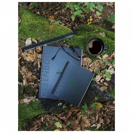 Caiet cu spira A5 plus Rhodiactive 80f dictando h. reciclata perf indosariere negru