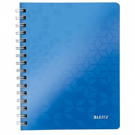 Caiet de birou Leitz WOW PP spira A5 dictando albastru metalizat