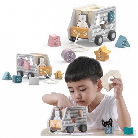 Jucarie de tras sortator forme geometrice Camion PolarB