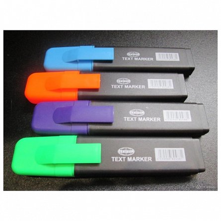 Textmarker Centrum, 1-5 mm, set 4 bucati galben, verde, portocaliu, roz
