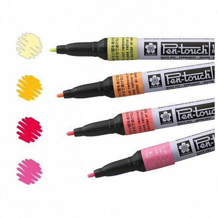 Marker cu vopsea Sakura Pen Touch, F, fluo orange