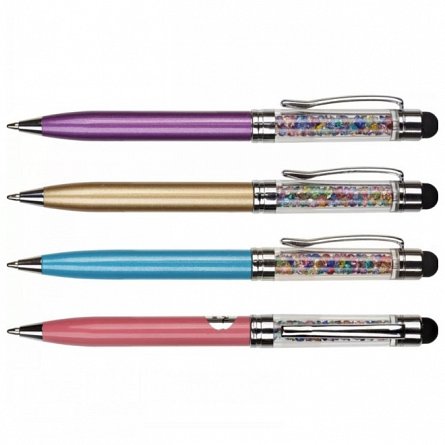 Pix Centrum Crystal Touch Stylus, cu mecanism, 1.0 mm, albastru, diverse culori