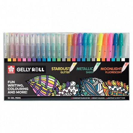 Pix cu gel Sakura Gelly Roll, Stardust plus Metallic plus Moonlight, 32buc-set, mix
