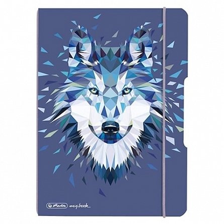 Caiet A5, 40 file, 80 g-mp, dictando, PP, my.book Flex, Wild Animals Wolf