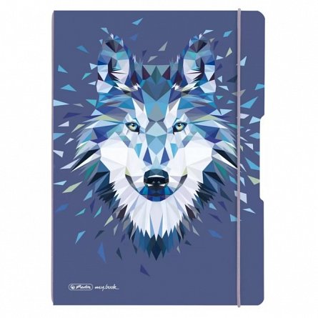 Caiet A4, 2 x 40 file, 80 g-mp, velin, PP, my.book Flex, Wild Animals Wolf