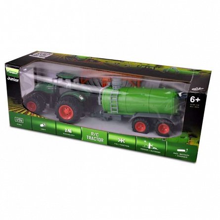 Tractor RC cu rezervor apa, 2.4Ghz, 1:24, lumini, 1S 3.7V 500mAh, 2 x AAA