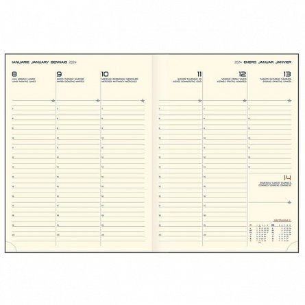 Agenda A4, datata, 144 pagini, hartie ivory, Dakota, bordeux