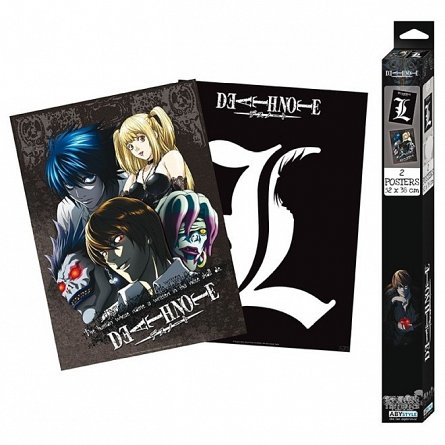 Set 2 Chibi Posters Death Note, L and Group, 52 x 38 cm
