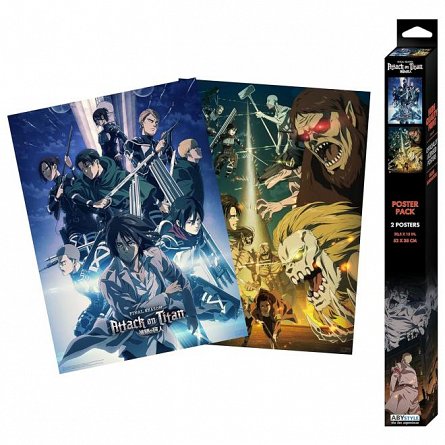 Set 2 Chibi Posters Attack on Titan, Set 2, 52 x 38 cm