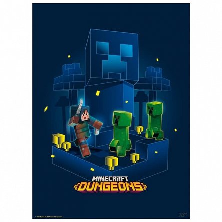 Set 2 Chibi Posters Minecraft, Dungeons, 52 x 38 cm