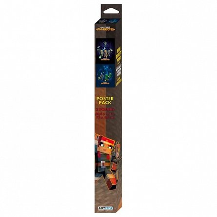 Set 2 Chibi Posters Minecraft, Dungeons, 52 x 38 cm