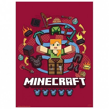 Set 2 Chibi Posters Minecraft, Core Minecraft, 52 x 38 cm