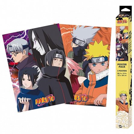 Set 2 Chibi Posters Naruto, Konoha Ninjas and Deserters, 52 x 38 cm