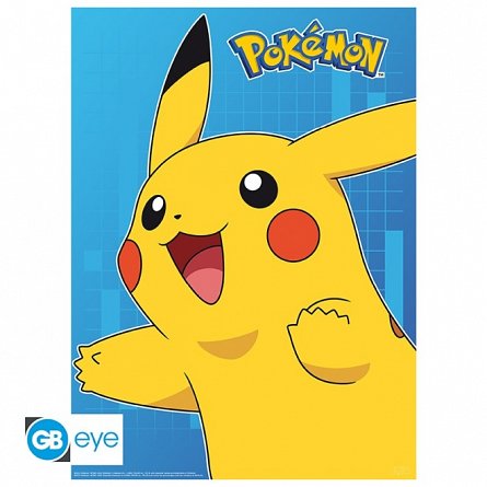 Set 2 Chibi Posters Pokemon, Colourful Characters, 52 x 38 cm