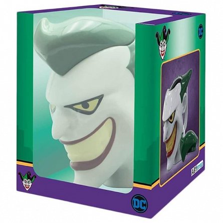 Cana 3D DC comics - Joker Head, 350 ml, cu capac - ABYstyle