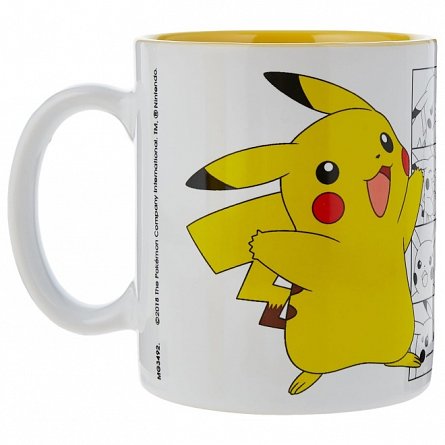 Set cadou Pokemon Pikachu, 4 piese - cana, pahar, 2 x suport pahar