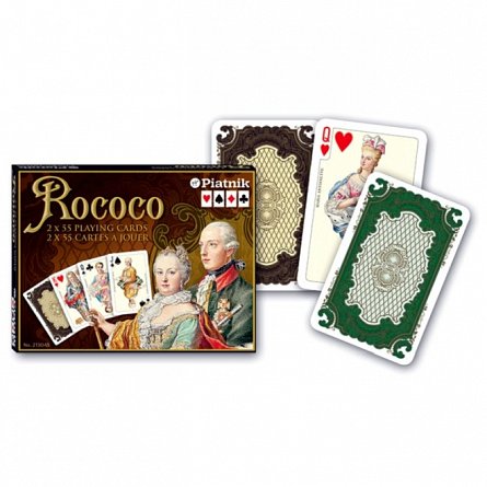 Set carti de joc de lux 2 x 55, Rococo - Piatnik