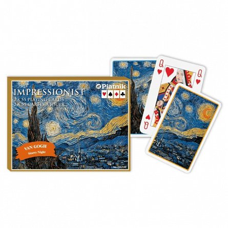 Set carti de joc de lux, 2 x 55, Van Gogh Starry Night - Piatnik