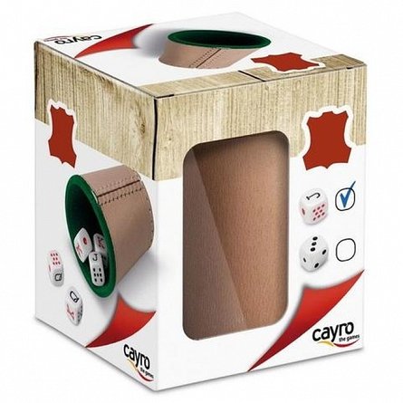 Joc Poker, pahar piele si 5 zaruri 16 mm, Cayro