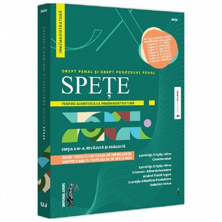 Spete pentru admiterea la INM si magistratura. Drept penal si drept procesual penal
