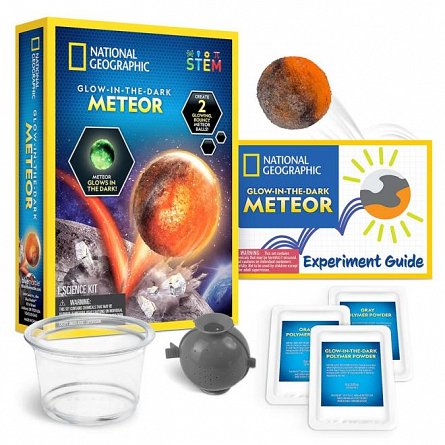 Kit creativ National Geographic, Meteorit care straluceste in intuneric