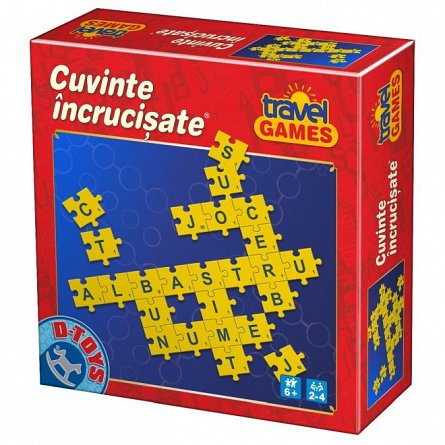 Joc Cuvinte incrucisate Travel Edition puzzle, 2-4 jucatori, 6 ani+, D-Toys