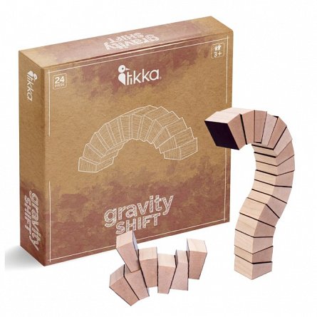Joc magnetic Gravity Shift, 24 piese, lemn, 3 ani+, Tikka