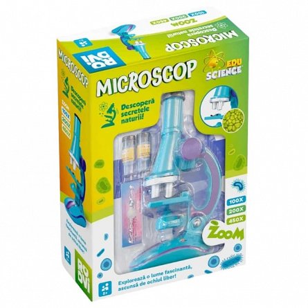 Microscop pentru copii, 100x-200x-450x, 8 ani+, Roovi