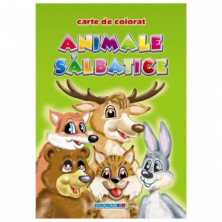 Animale salbatice. Carte de colorat A5