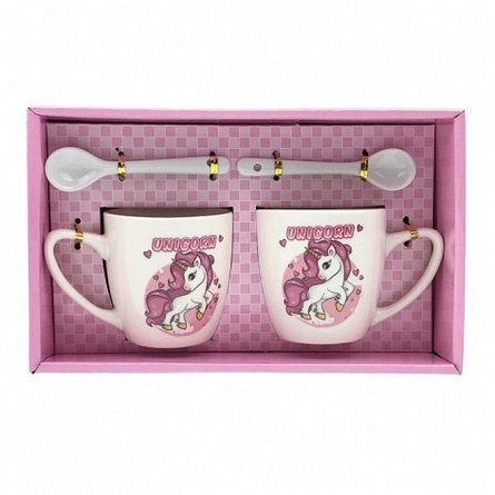 Set 2 cani cu lingurite, unicorni
