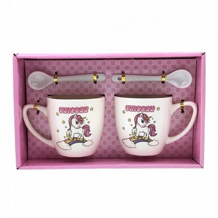 Set 2 cani cu lingurite, unicorni
