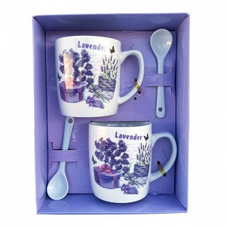 Set cani cu lingurite, Lavanda
