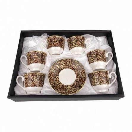 Set cesti cu farfuriute, 6 buc, animal print