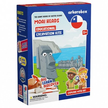 Set arheologic educational si puzzle 3D, Moai Heads