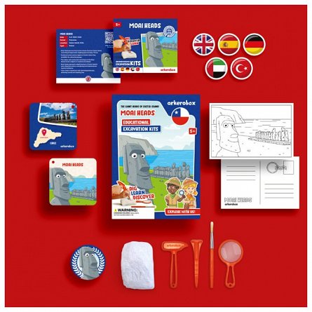 Set arheologic educational si puzzle 3D, Moai Heads